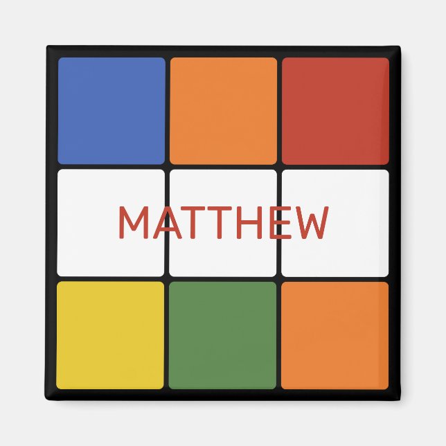 Aimant Puzzle Cube Jouet 1980 Personnalisé (Devant)