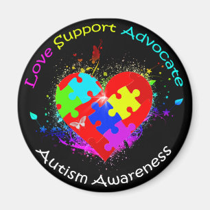 Aimant Puzzle de l'autisme sur le coeur