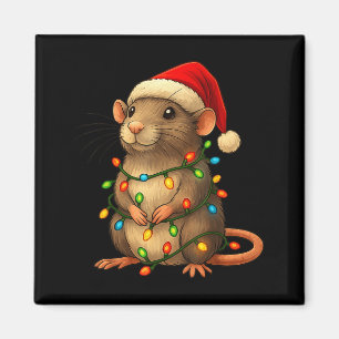 Aimant Pyjama de Noël pour rat drôle de lumières de Noël