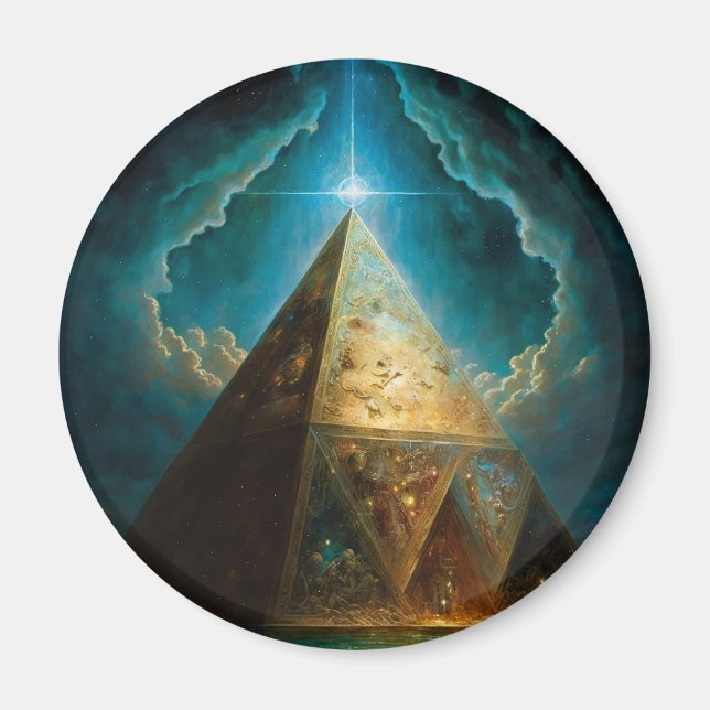Aimant Pyramide mystique Art Visionnaire (Devant)