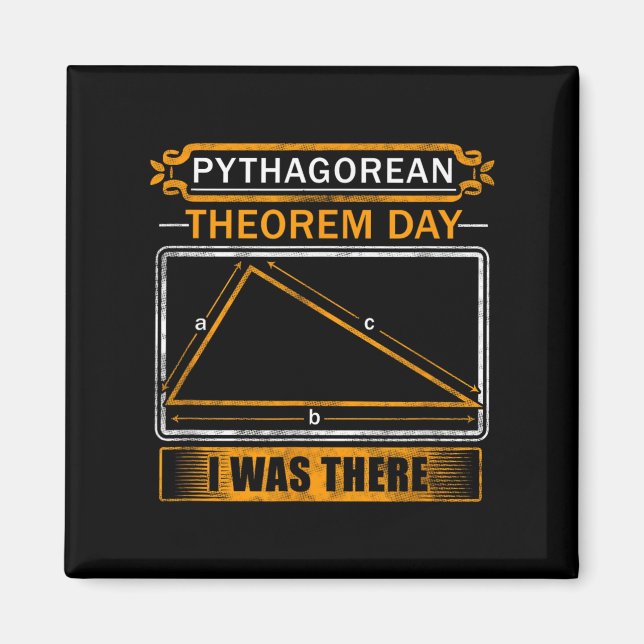 Aimant Pythagorean Theorem Day I Was There - Math Teacher (Devant)