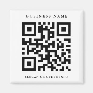 Aimant QR Code noir et blanc Simple Business