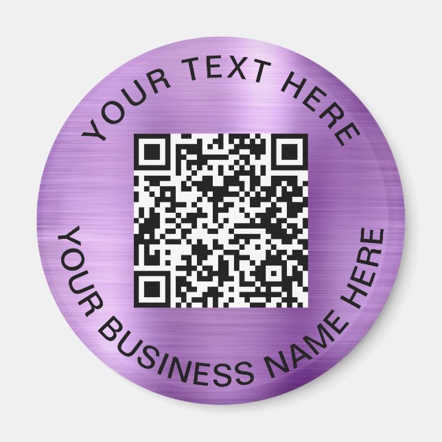 Aimant QR Code promotionnel violet (Devant)