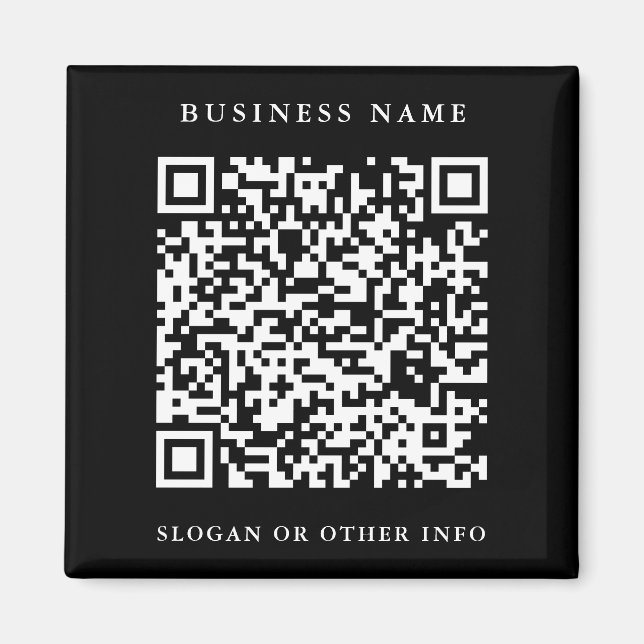 Aimant QR Code Website Link Black Simple Business (Devant)
