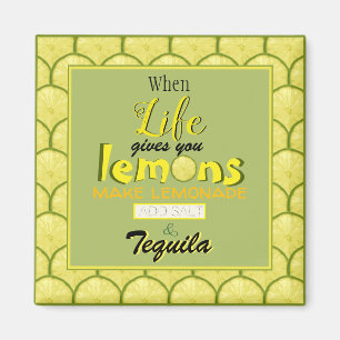 Aimant Quand la vie vous donne citrons drôle typographie 