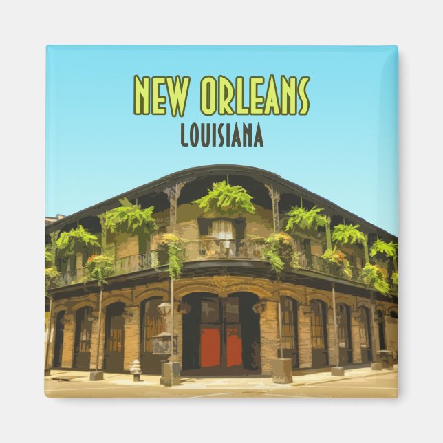 Aimant Quartier français de la Nouvelle-Orléans Louisiane (Devant)