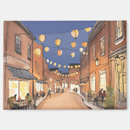 Aimant Quartier Italien de North End à Boston Aquarelle