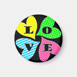 Aimant Quatre Coeurs colorés