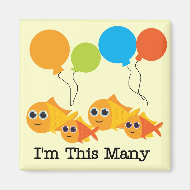 Aimant Quatre Poissons Je suis cette multitude de t-shirt (Devant)