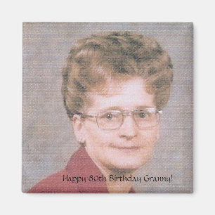 Aimant Quatre-vingtième mamie heureuse d'anniversaire !