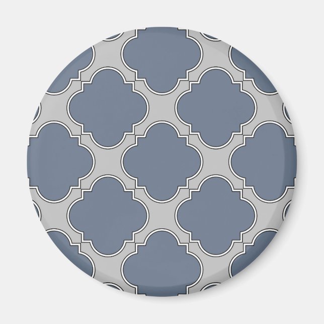 Aimant Quatrefoil gris bleu (Devant)