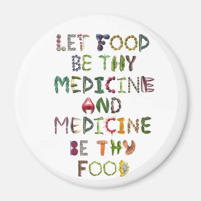 Aimant Que la nourriture soit ta médecine et la médecine  (Devant)