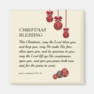 Aimant QUE LE SEIGNEUR VOUS BÉNISSE   Noël Baubles vacanc