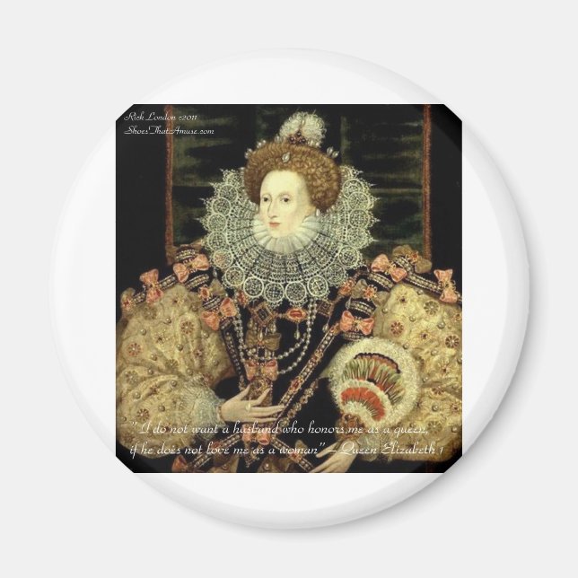 Aimant Queen Elizabeth 1 Love/Honor Love Citations Cadeau (Devant)