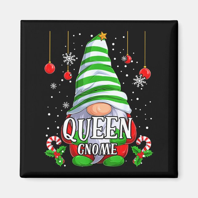 Aimant Queen Gnome Christmas Pajamas Matching Family Grou (Devant)