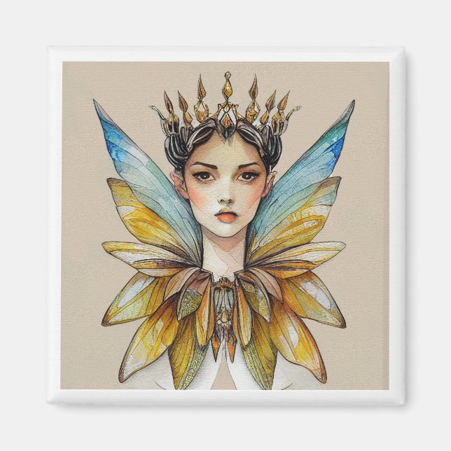 Aimant Queen Maeve - Peinture à l'aquarelle des fées (Devant)