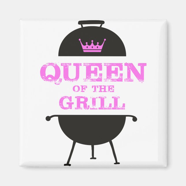 Aimant Queen Of The Grill, Couronne Rose (Devant)