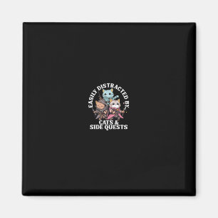 Aimant Quest latéral des chats distraits tableau amusant
