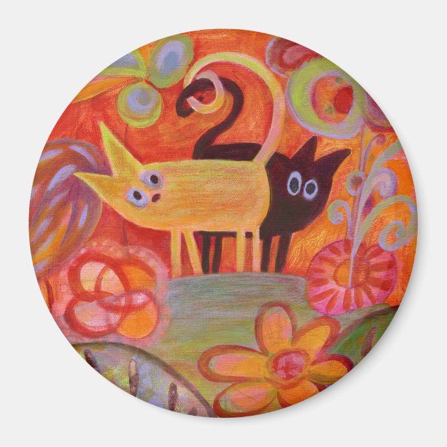 Aimant Queues et chats (Devant)