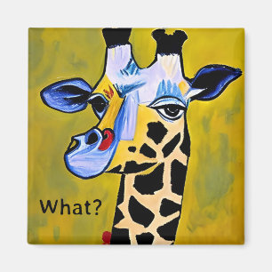 Aimant "Quoi ?" Demande à la cynique girafe Abstraite aga
