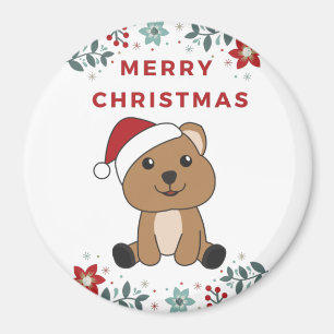 Aimant Quokka Noël Neige Hiver Animaux Quokkas Magne