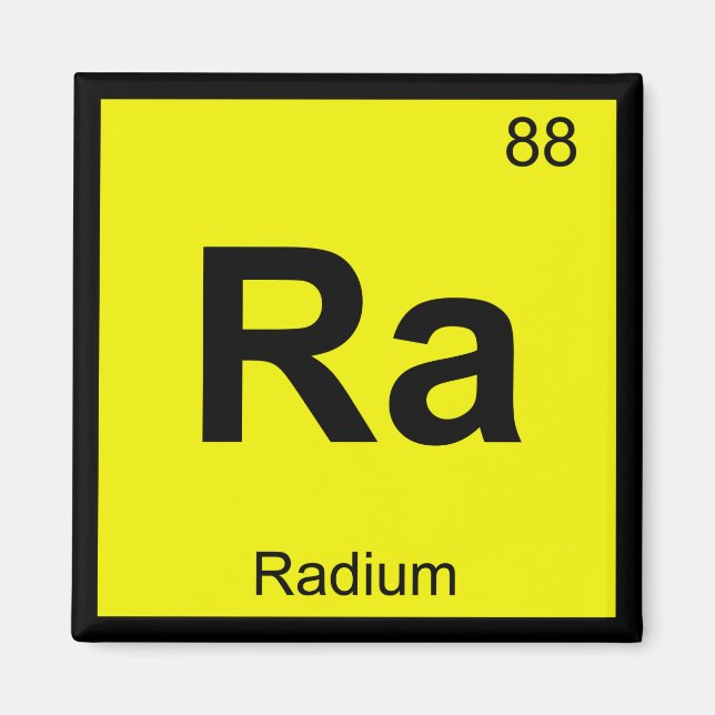Aimant Ra - Symbole de tableau périodique de la chimie du (Devant)