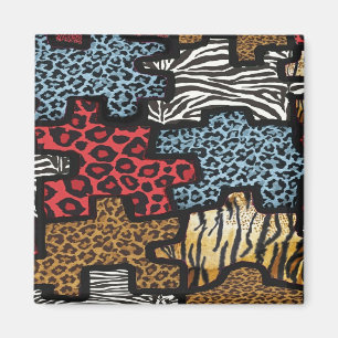Aimant RAB Rockabilly Leopard Zebra Puzzle Imprimer Cadea