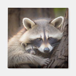 Aimant Raccoon Animal sauvage Beauté Liberté Amour sauvag