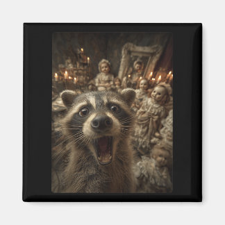 Aimant Raccoon drôle Selfie Poupées Déplaisantes Soky Hal