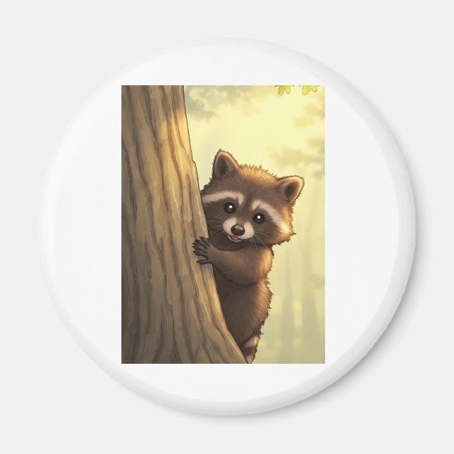 Aimant Raccoon Peek-a-Boo (Devant)