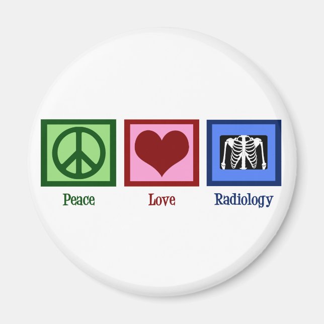 Aimant Radiologie de l'amour de la paix (Devant)