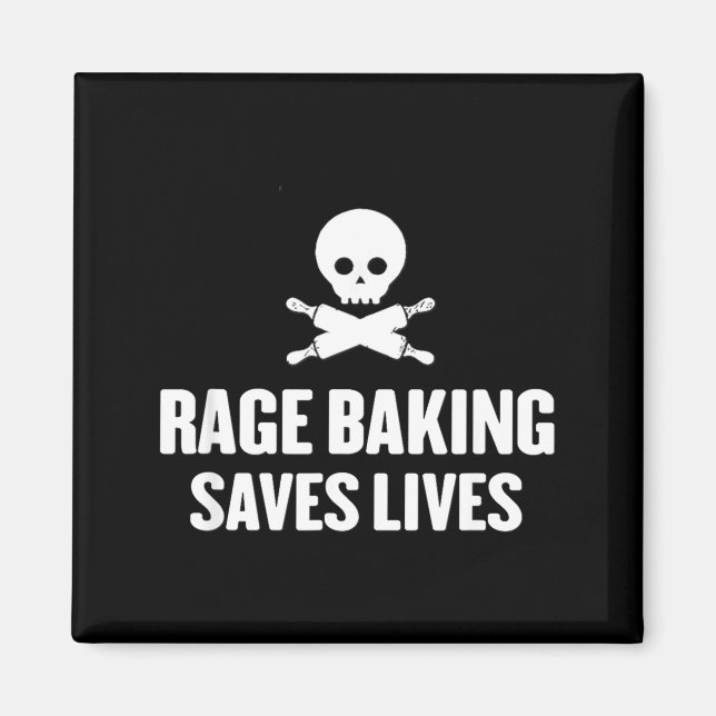 Aimant Rage Baking Sauve Crâne Vivant Boulanger Drôle Cui (Devant)