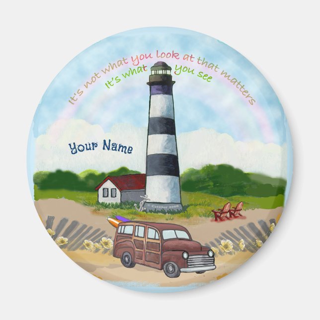 Aimant Rainbow Lighthouse Choix rond (Devant)