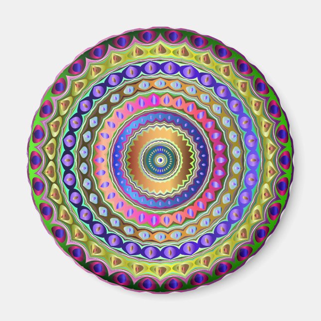Aimant Rainbow Mandala (Devant)