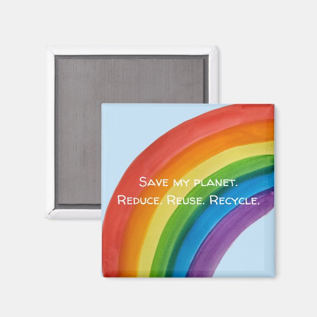 Aimant RAINBOW Sauvegarder ma planète (personnalisable) (Recto/Verso)
