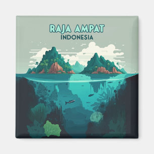 Aimant Raja Ampat Indonésie Sous-marin Scuba Retro