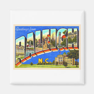 Aimant Raleigh North Carolina NC Grande lettre Carte post