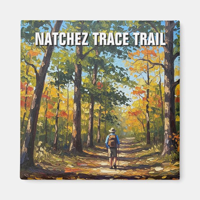 Aimant Randonneur sur Natchez Trace Trace Trace (Devant)