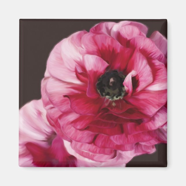 Aimant Ranunculus rouge (Devant)