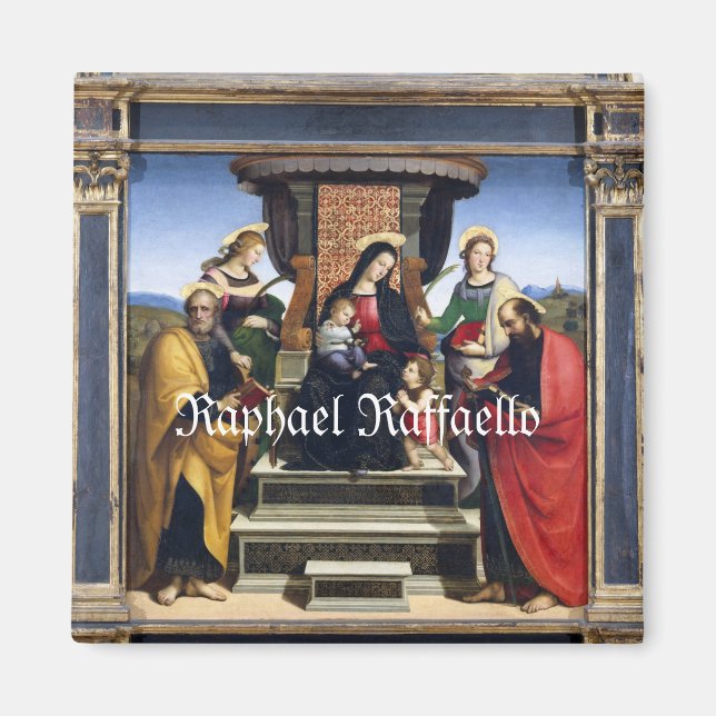 Aimant Raphael Raffaello Madonna et l'enfant intronisé (Devant)