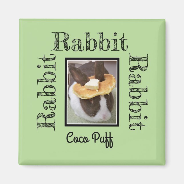 Aimant Rappel de réfrigérateur de lapin Personnaliser la  (Devant)