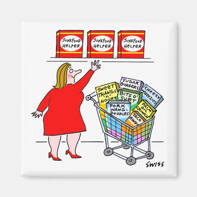 Aimant Rappel Drôle régime alimentaire Dieting Cartoon Cu (Devant)
