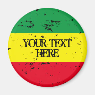 Aimant Rastafarian flag vert jaune rouge rayures frigo