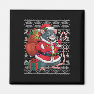 Aimant Rat Xmas Sweat Style Vilain Père Noël Rat Christma