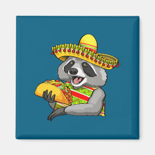 Aimant raton laveur mexicain cinco de mayo drôle mignon m