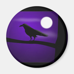 Aimant raven_illustration_Vector_Clipart noir violet