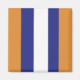 Aimant rayures Brown, bleu marine et blanches