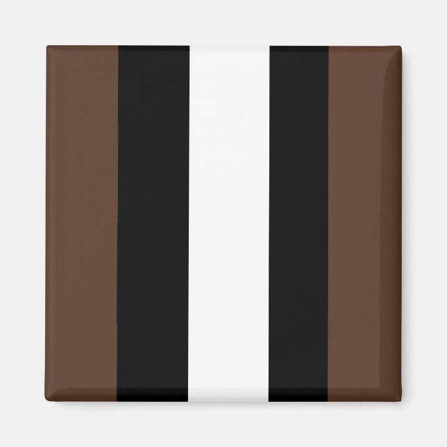 Aimant rayures Brown, noir et blanc (Devant)