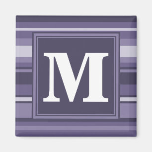 Aimant Rayures de pourpre de bruyère de monogramme