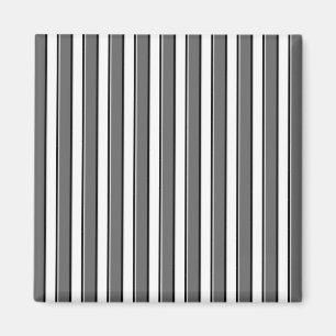 Aimant Rayures grises et noires sur le blanc